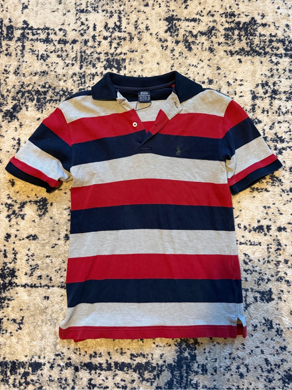 Polo by Ralph Lauren Men’s Striped Polo Shirt - Red, Navy & Gray